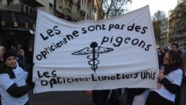 Manifestation des opticiens à Paris : Vidéo 