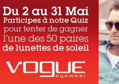 Quiz Facebook: gagnez des lunettes de soleil Vogue Eyewear !