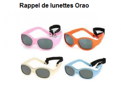 Rappel de lunettes de soleil pour bébé défectueuses 