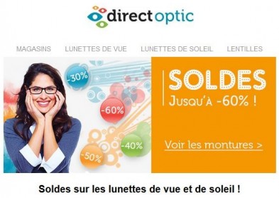 Lunettes en Soldes: Remises jusqu’à - 60 % chez Direct Optic