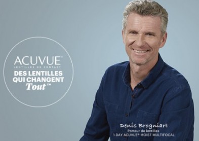 Denis Brogniard en campagne pour les lentilles Acuvue !