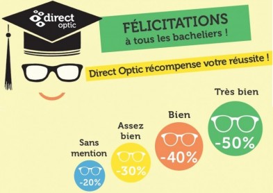 Promo lunettes : Direct Optic récompense les bacheliers 2017 ! 