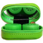 Etui à lentilles en cuir coloré avec miroir